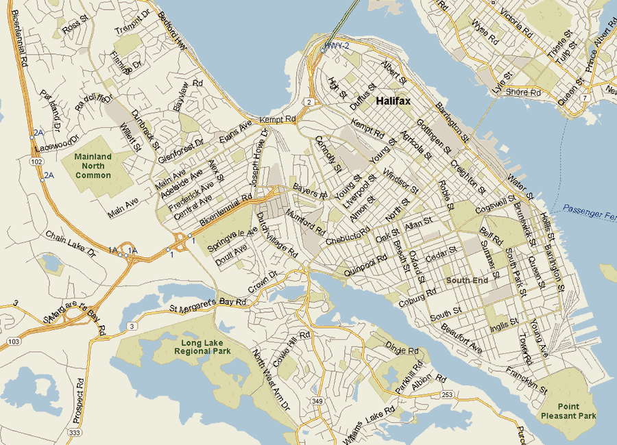 Halifax stadt karte