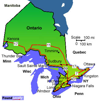 Ontario karte
