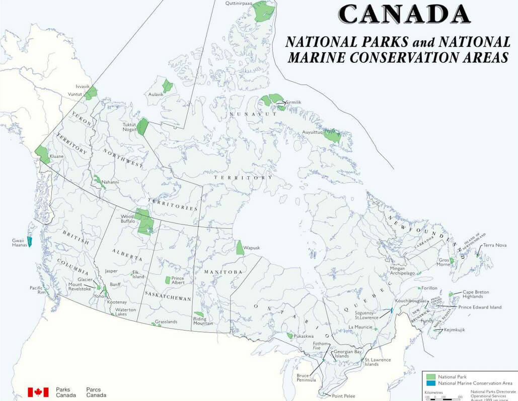 kanada karte national park