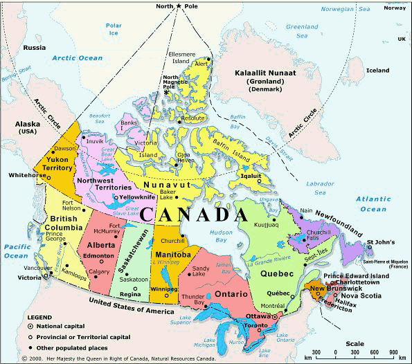 karte von kanada provinzen