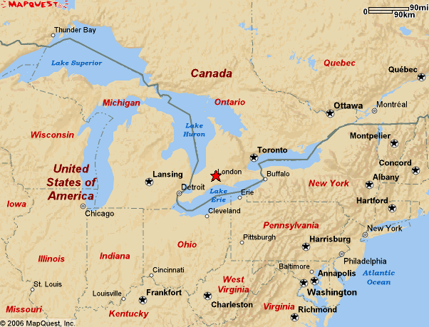 London regional karte kanada