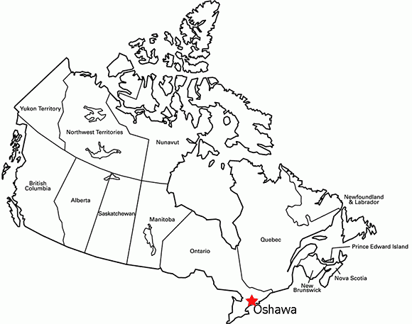 karte von Oshawa kanada