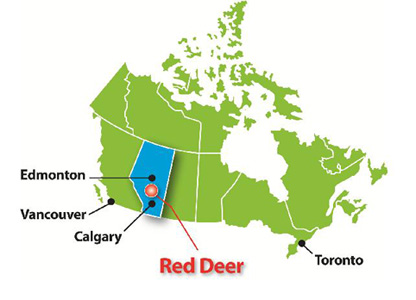 Red Deer karte kanada