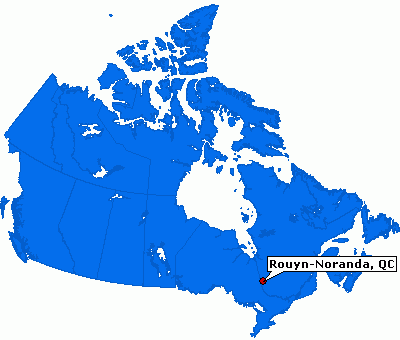 Rouyn Noranda karte kanada