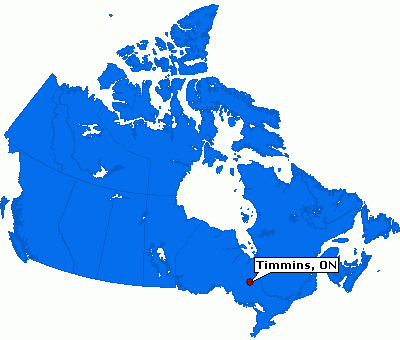 Timmins kanada karte