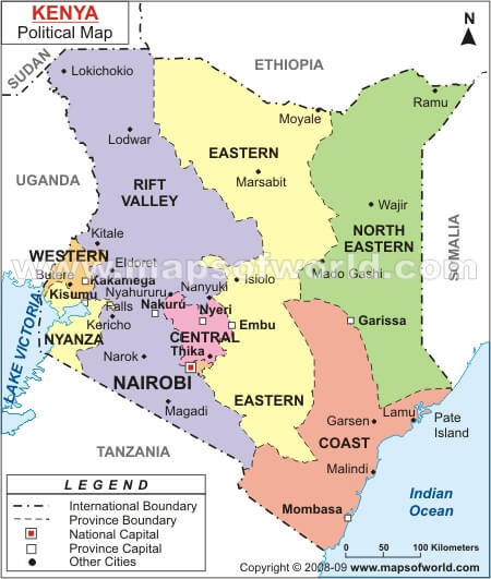 politisch karte von kenia