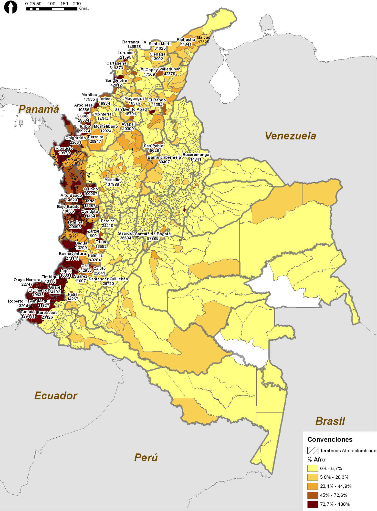 afro kolumbianisch bevolkerung 2005