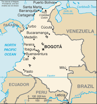 kolumbien karte