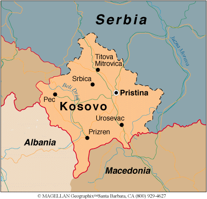 karte von Kosovo