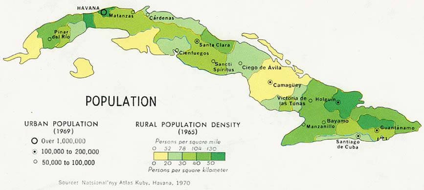 kuba bevolkerung karte 1977