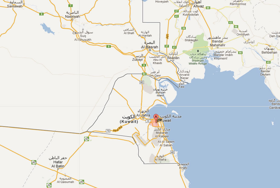 karte von Farwaniya kuwait