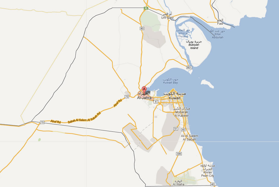 karte von Jahra Kuwait
