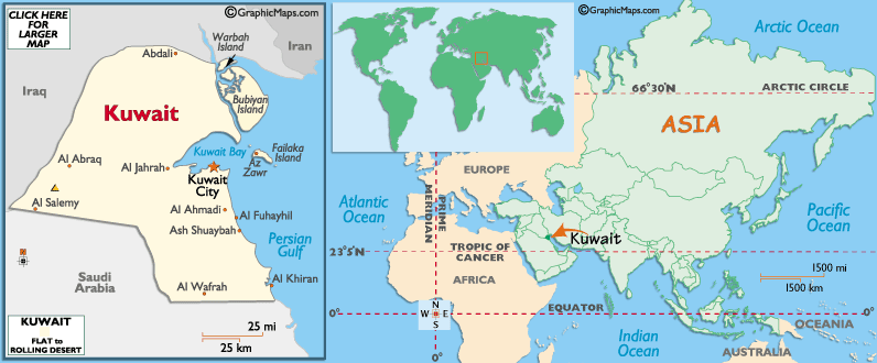 karte von Kuwait