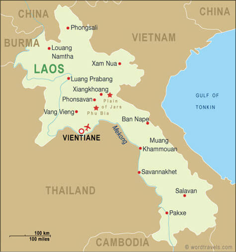 Laos karte