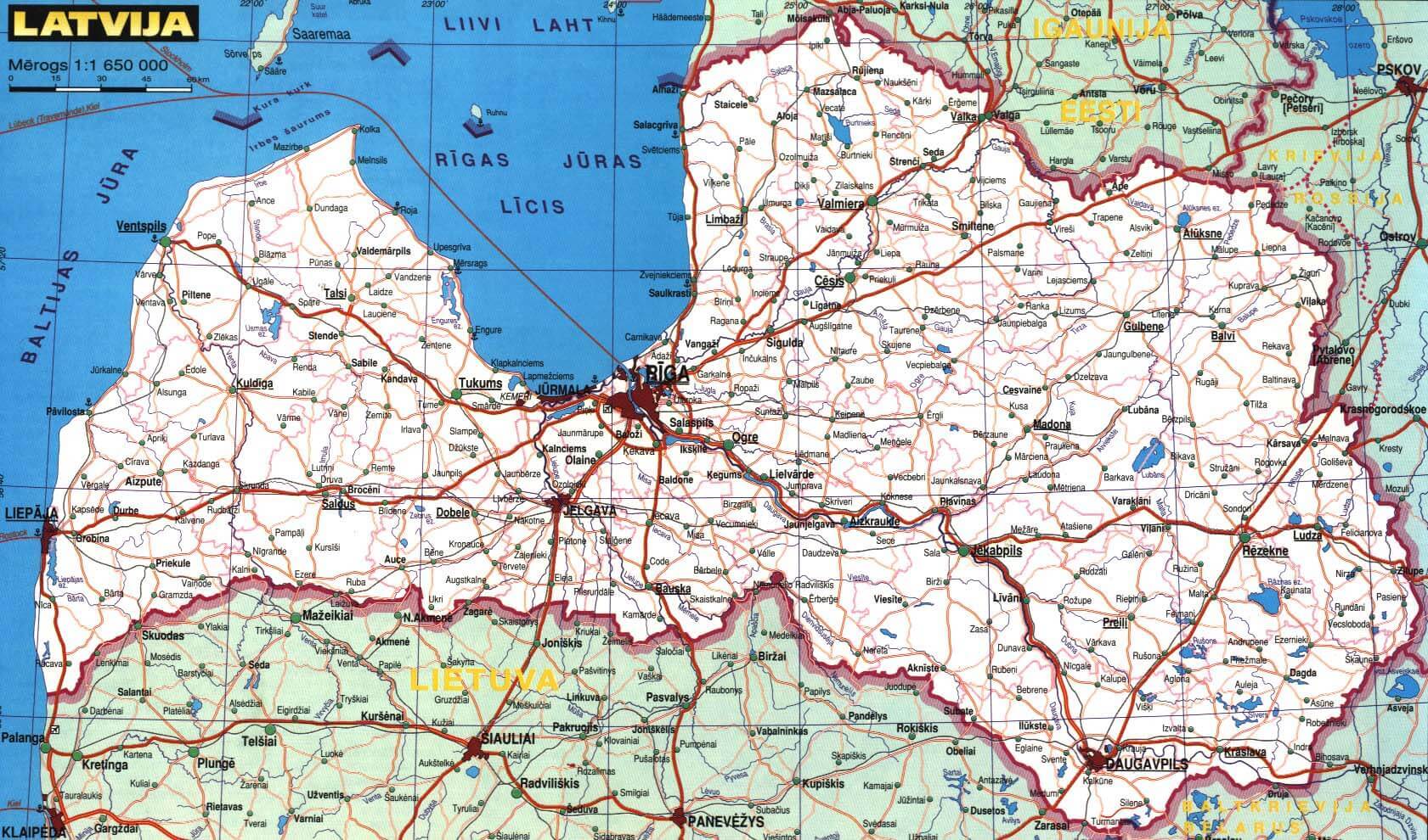 strase karte von lettland