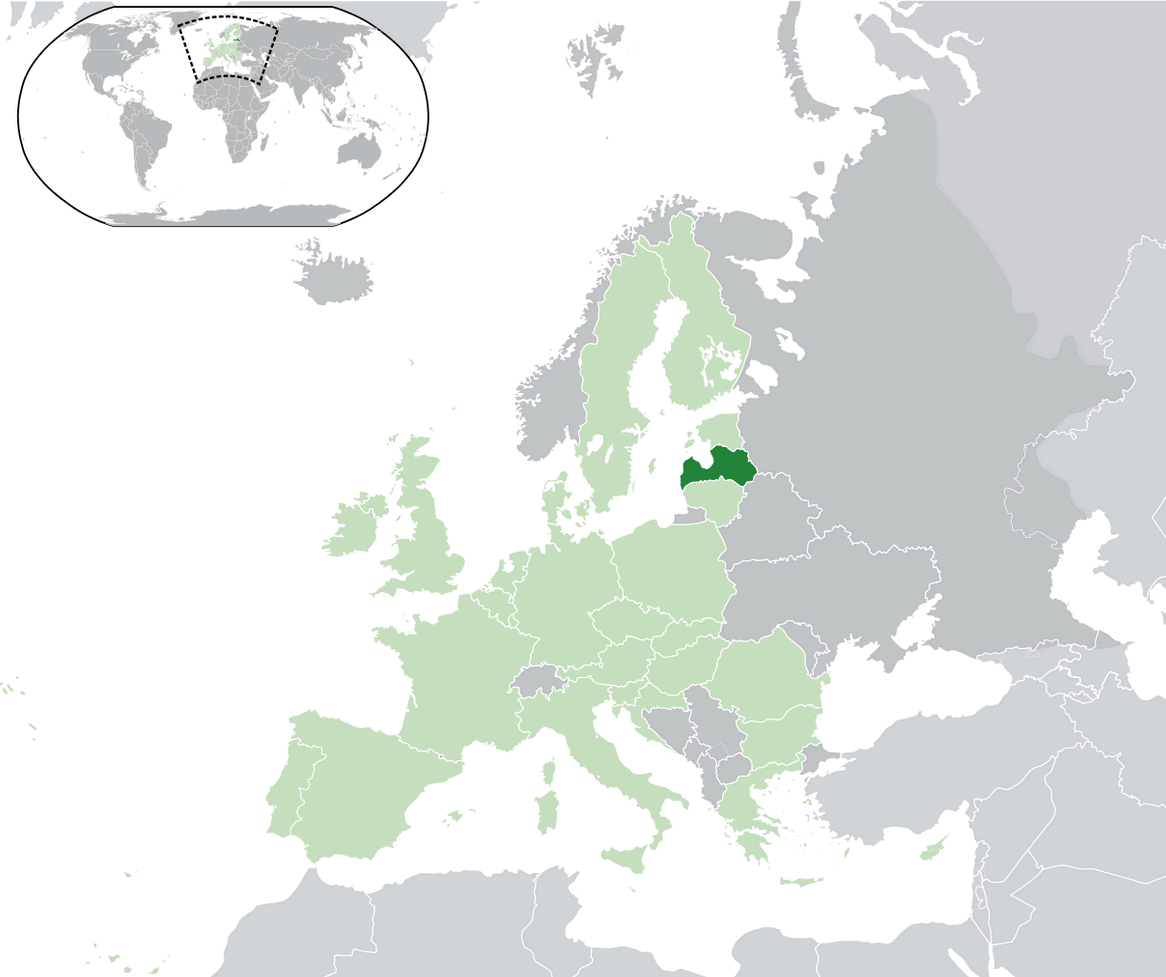 wo ist lettland im dem welt
