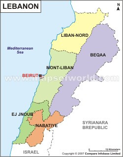 karte von libanon