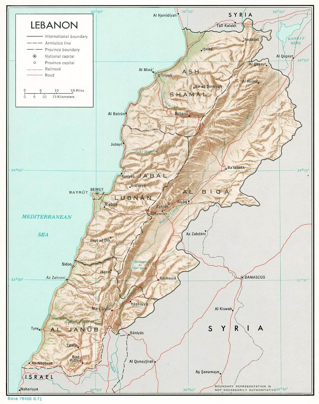libanon linderung karte