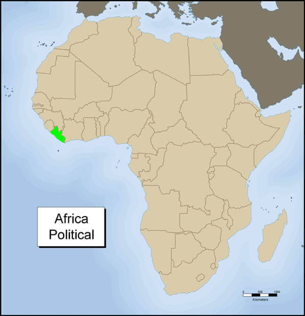 afrika liberia karte