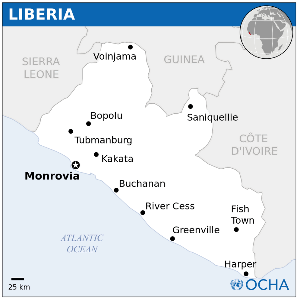 liberia lage karte
