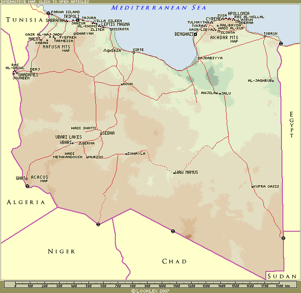 libyen karte geographischcal