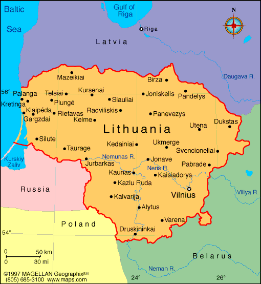 diplomatisch karte von litauisch