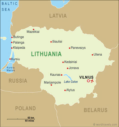litauisch stadte karte