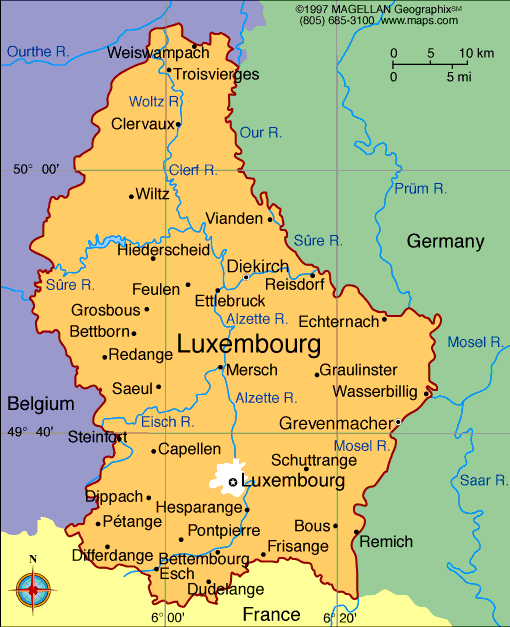 karte von luxemburg