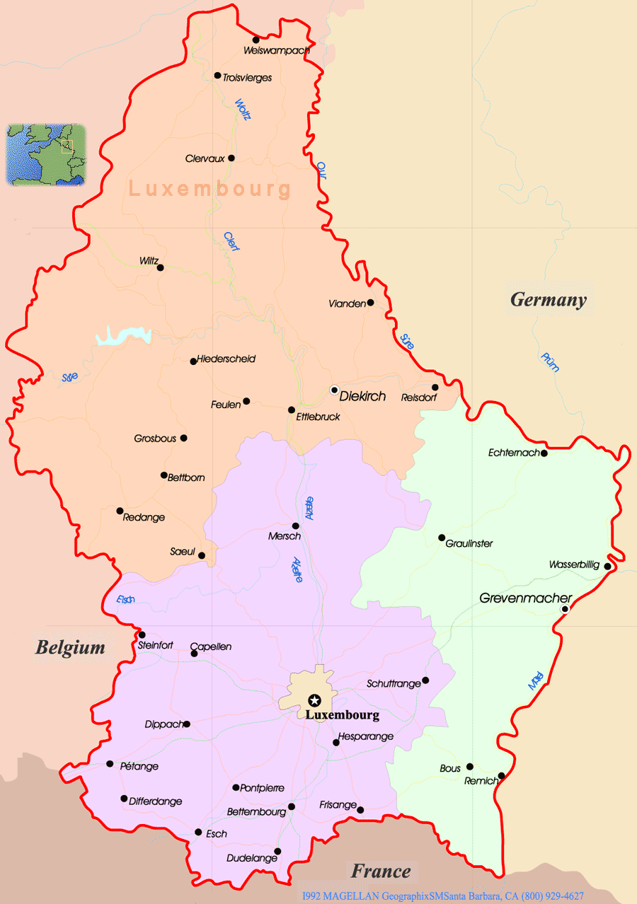 luxemburg stadte karte