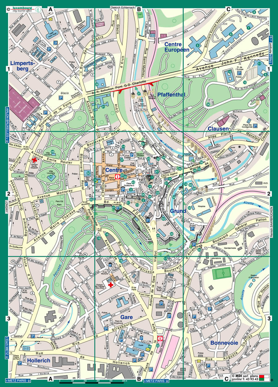 stadt karte von luxemburg