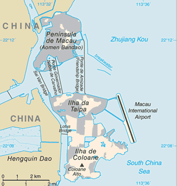 Macao Peninsula karte China