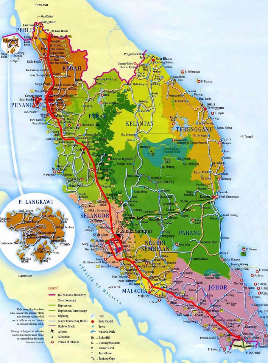 malaiischsia provinzen karte