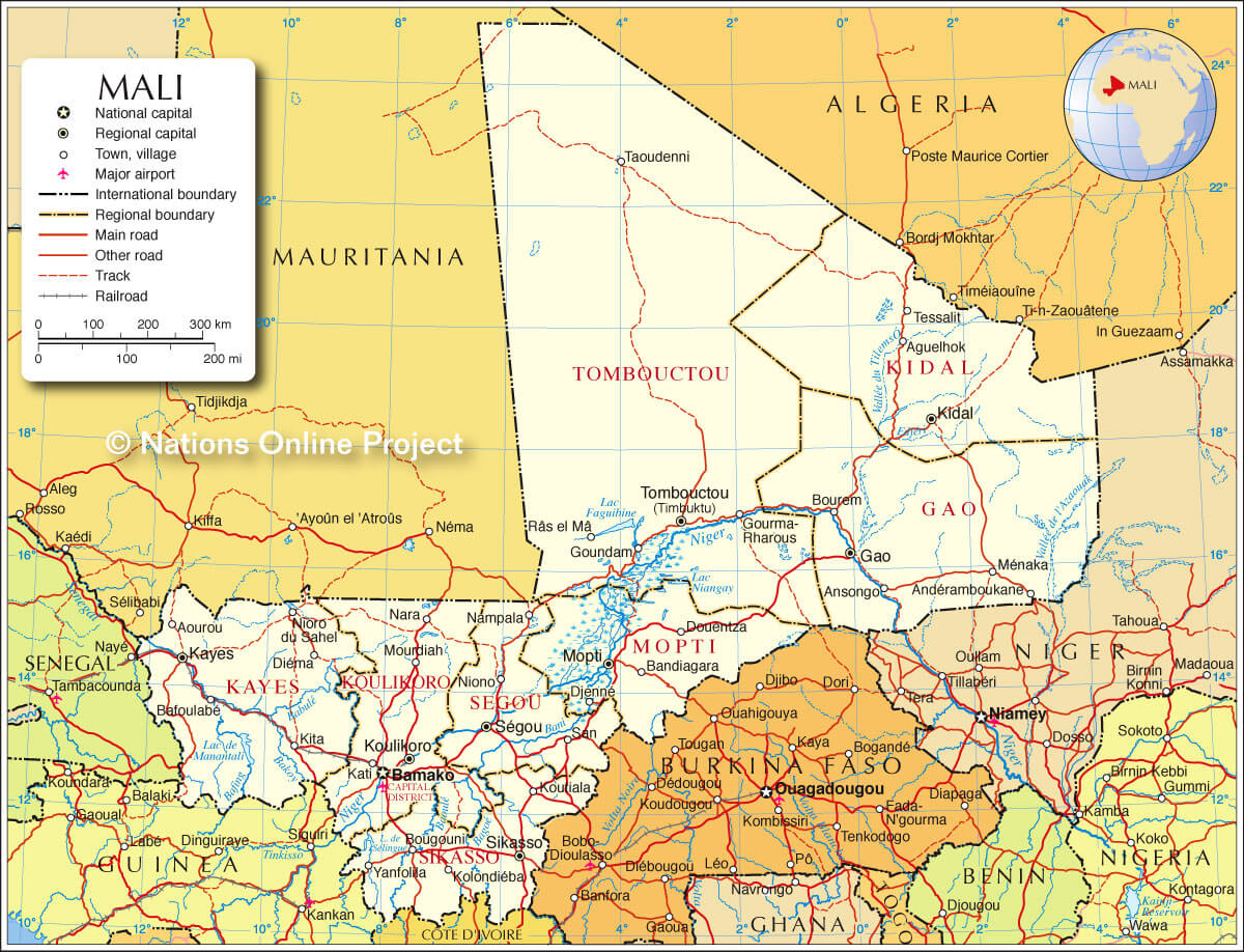 mali regionen karte