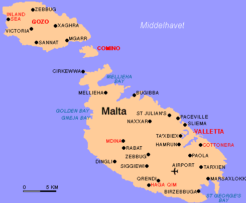 Malta karte mediterranean