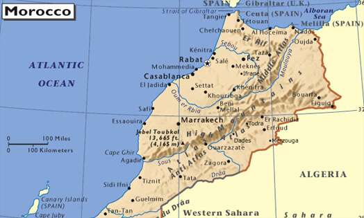 marokko karte marrakech