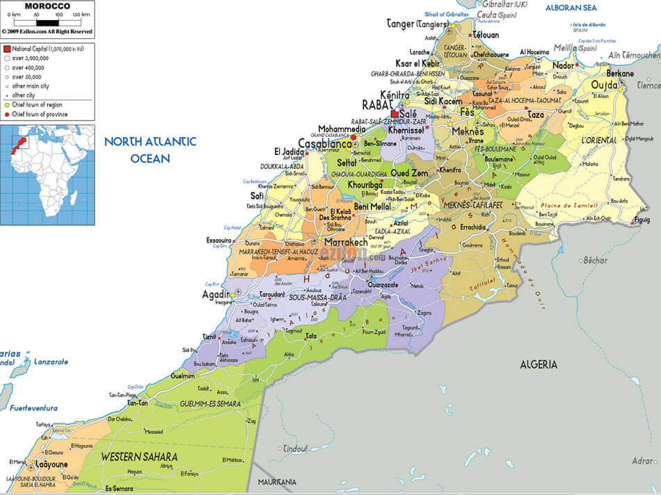 stadte karte von marokko