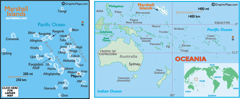 marshall inseln karte ozeania