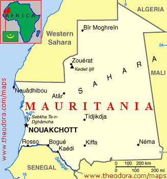 karte von mauretanien