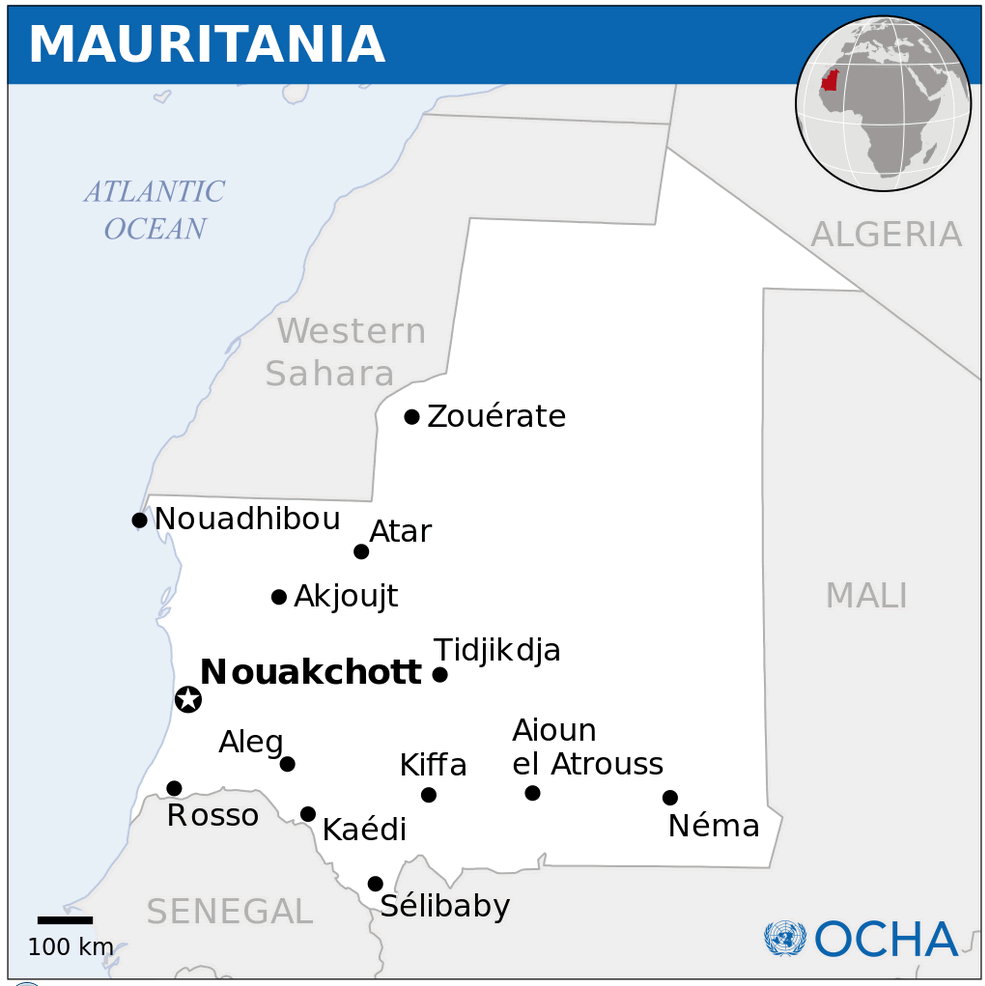 mauretanien lage karte