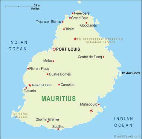 Mauritius karte
