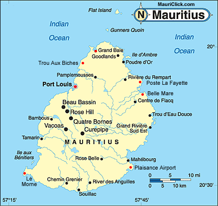 mauritius stadte karte