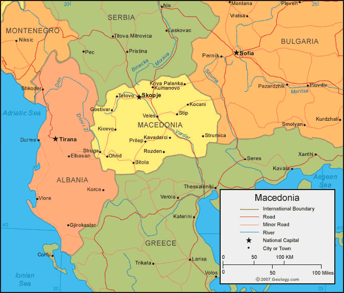 karte von mazedonien