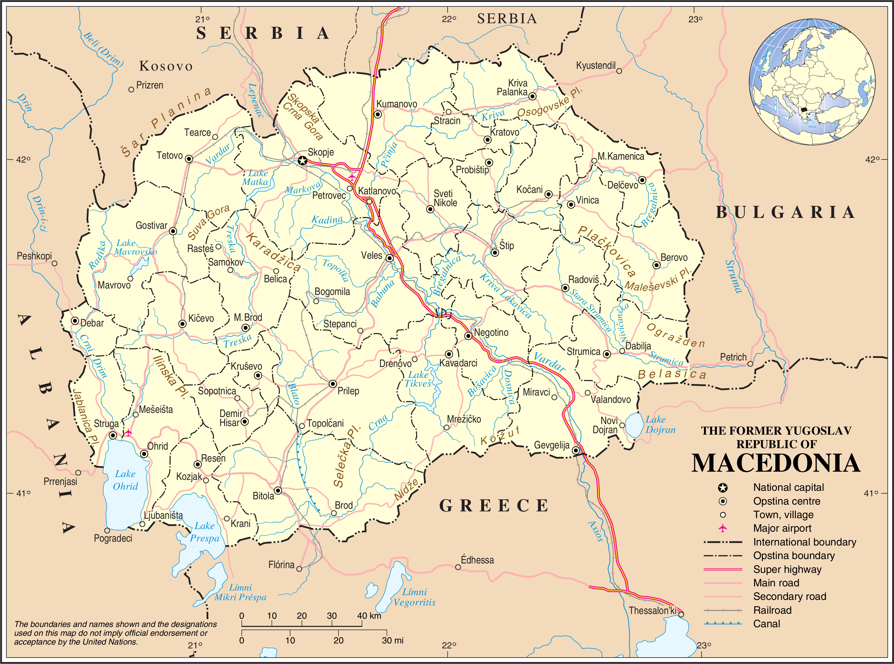 mazedonien strase karte