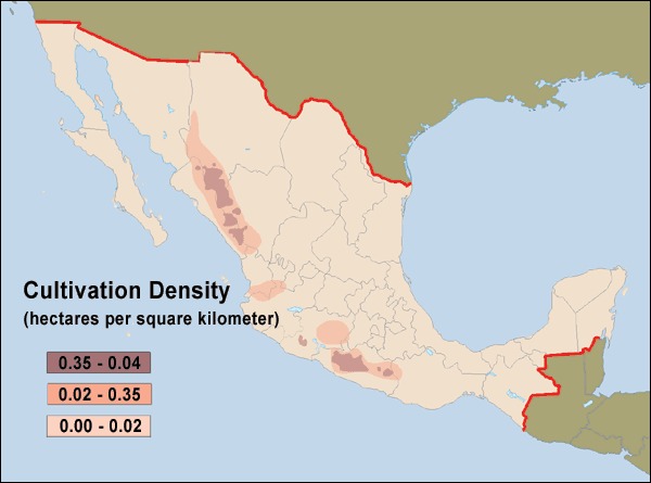 mexiko cannabis cultivation karte 2001
