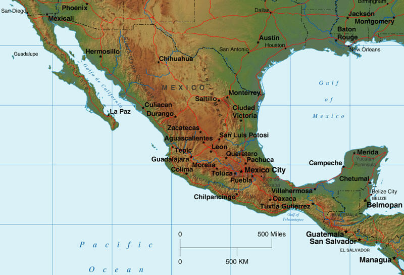 mexiko linderung karte