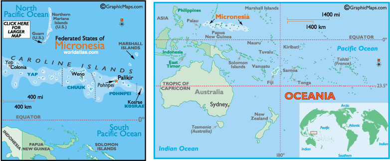 mikronesien karte ozeania australisch
