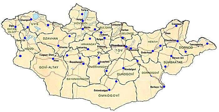 mongoleia regionen karte