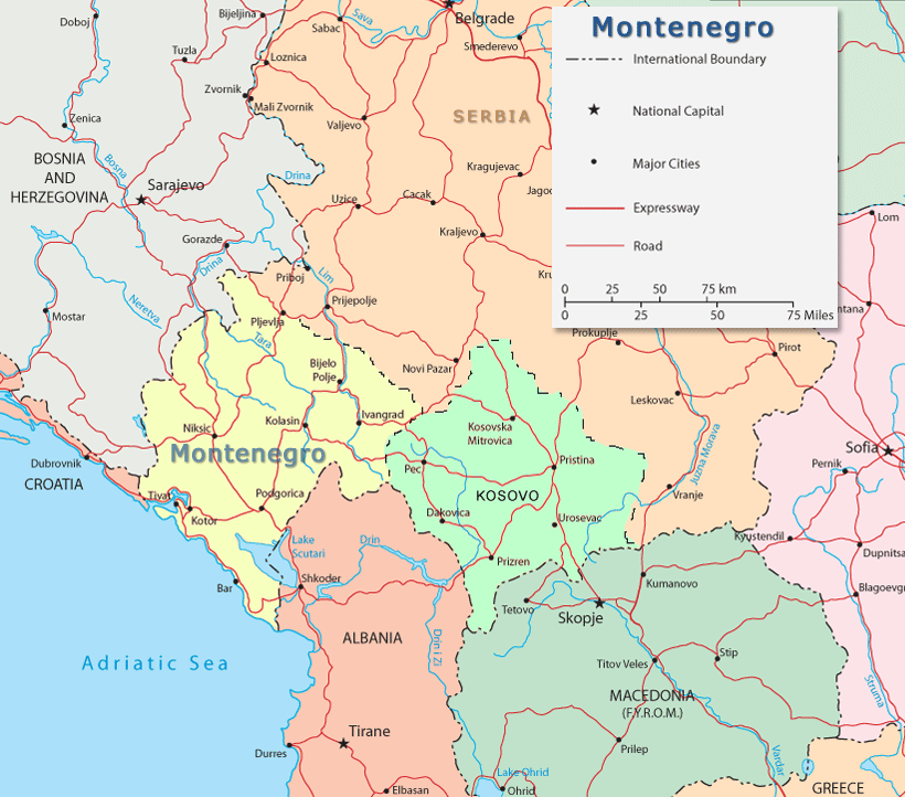 Montenegro Map