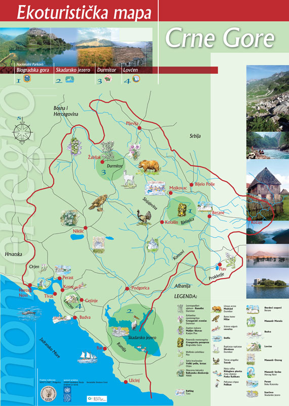 montenegro ecotourismus karte