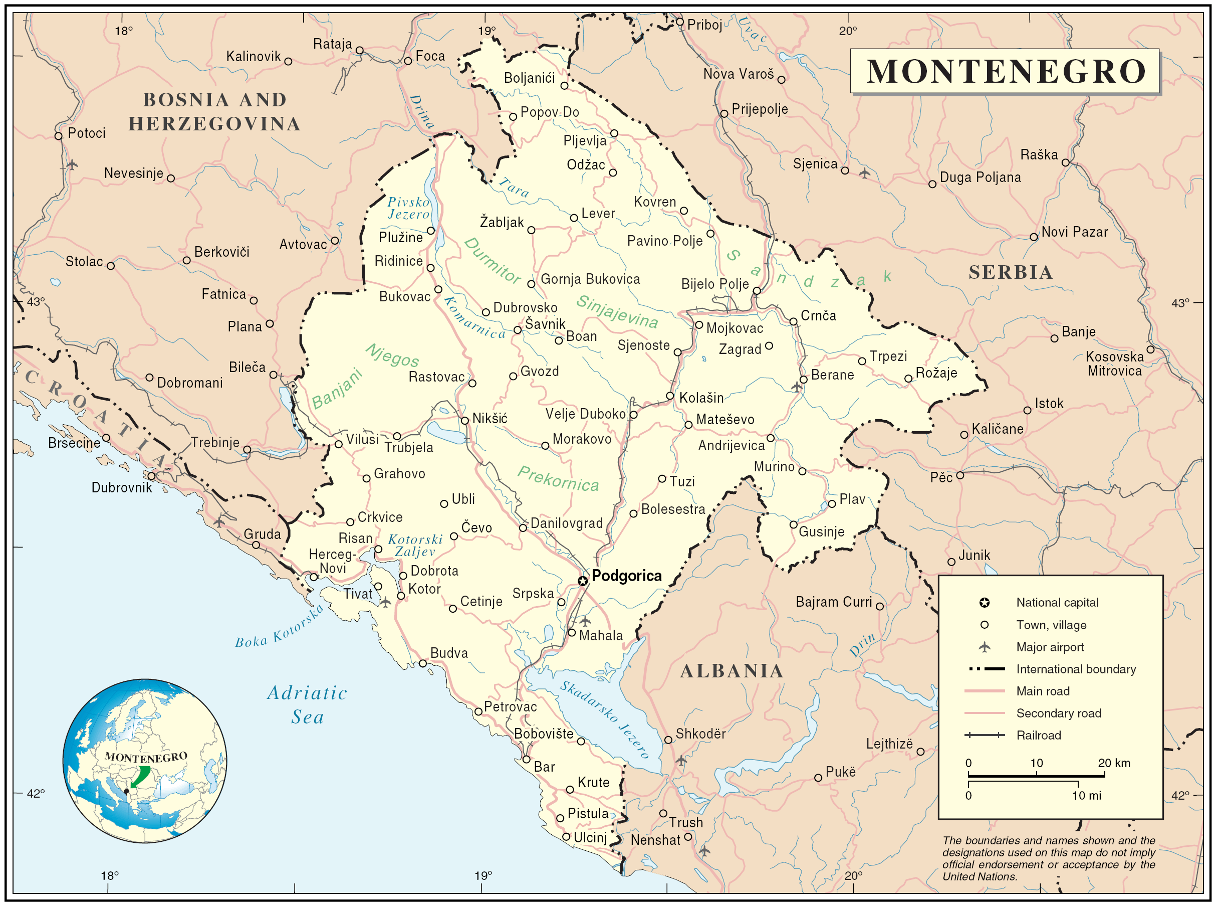 Montenegro karte
